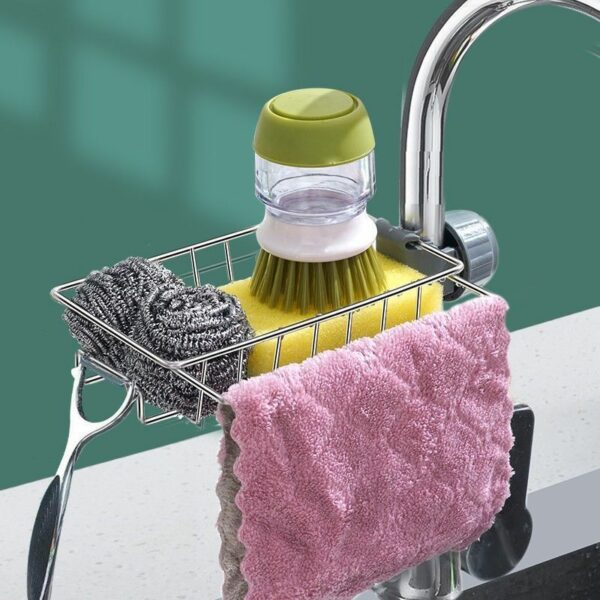 Adjustable Sink Drain Rack Sponge Storage Faucet Holder Soap Drainer Shelf Basket Organizer Kitchen Bathroom Accessories - Image 5