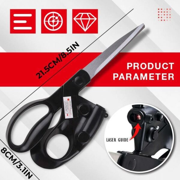 Professional Laser Guided Scissors For Home Crafts Wrapping Gifts Fabric Sewing Cut Straight Fast Scissor Shear - Image 7