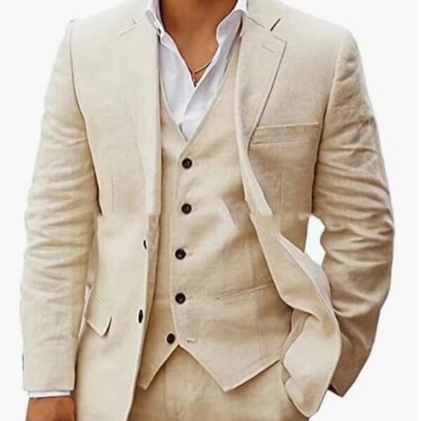 Linen Business Casual Suit Men's Six-piece Set Suit - Image 8