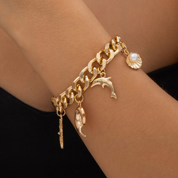Creative Boho Conch Dolphin Starfish Pendant Choker Necklace Bracelets Women Trendy Vintage Tassel Chain Grunge Jewelry Fashion Jewelry - Image 4