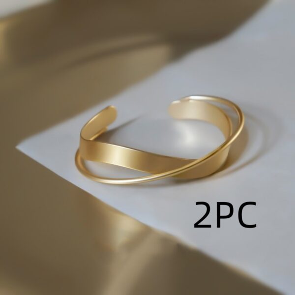 Geometric Cross Bangle Bracelet - Image 3