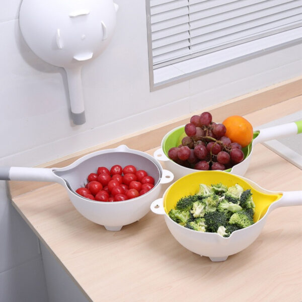 Double-layer Drain Basket Home Living Room Creative Kitchen Gadgets - Image 2