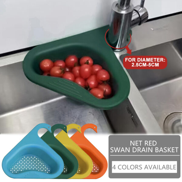 Household Sink Hanging Fruit And Vegetable Filter Water Drain Basket Kitchen Dry And Wet Separation Swan Drain Basket - Image 7