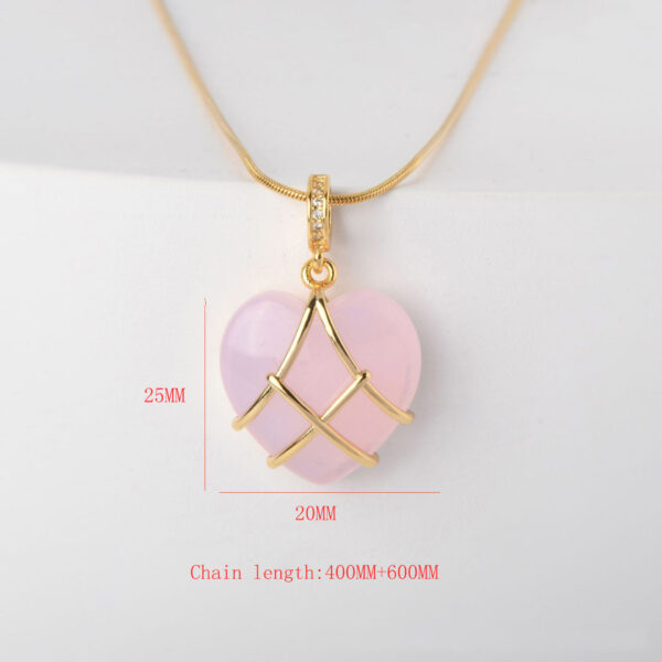 Titanium Steel Zircon Heart Necklace - Image 4