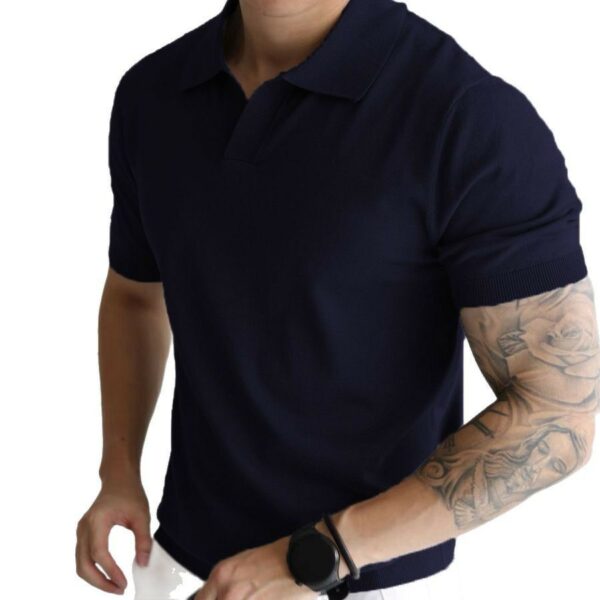 Summer Men's Cool Loose Lapels T-shirt - Image 7