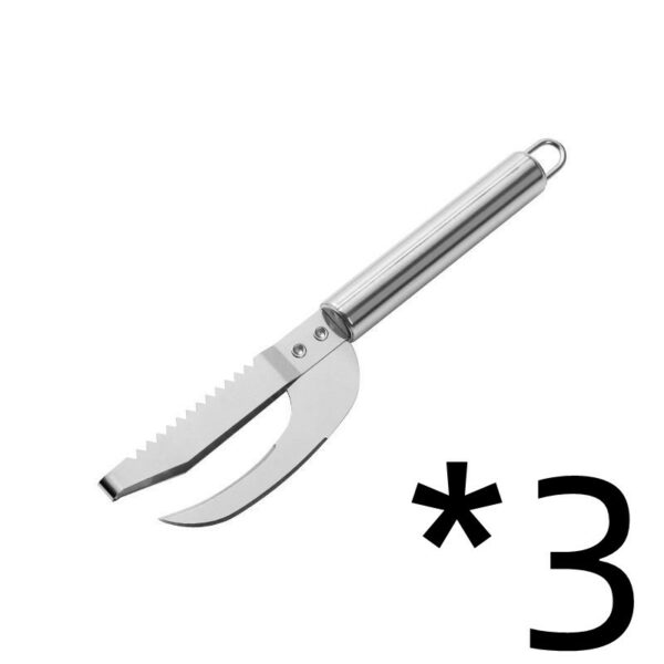 Kitchen 3 In 1 Stainless Steel Scale Planer Fish Scraper Fish Multi-Function Fish Scraper Scale Tool Fish Maw Knife - Image 8
