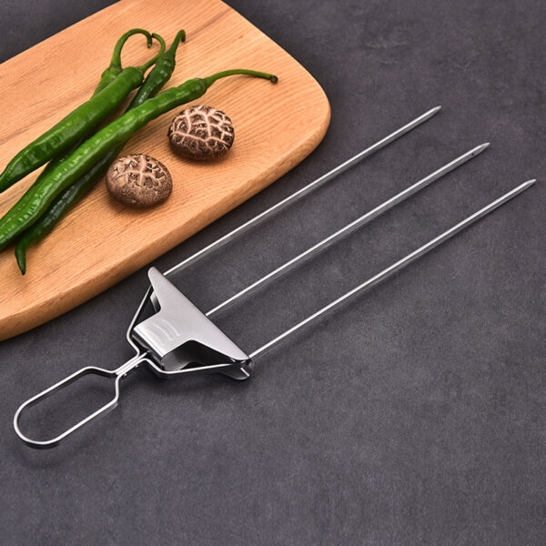 3-Prong Skewer Stick Needles Kebab 3 Way Forks Stainless Steel Barbecue Grill Fork Household BBQ Non-stick - Image 9