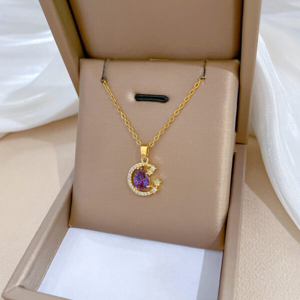 Stainless Steel Starry Sky Planet Astronaut Necklace For Women Light Luxurious Temperament Star Metal Chain Jewelry Gift - Image 7